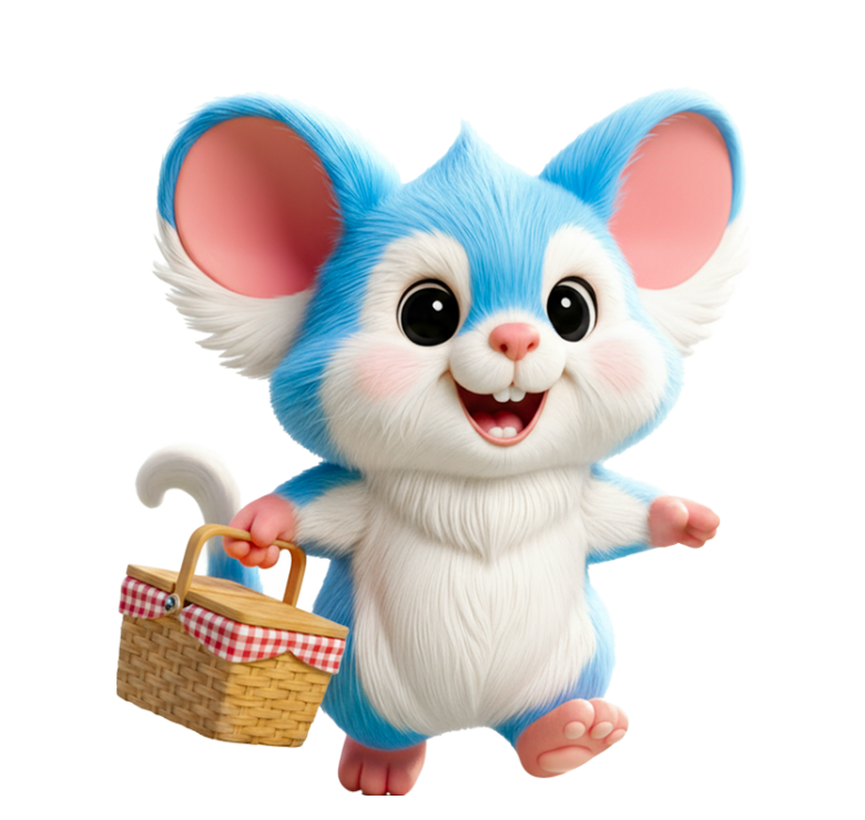Ozz Possum, Melbourne's cartoon possum mascot, carrying a picnic basket in Melbourne