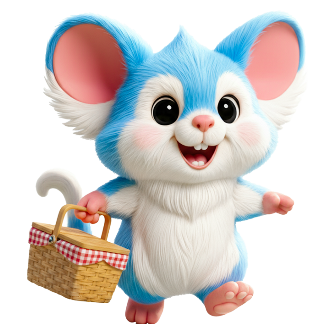 Ozz Possum, Melbourne's cartoon possum mascot, carrying a picnic basket in Melbourne