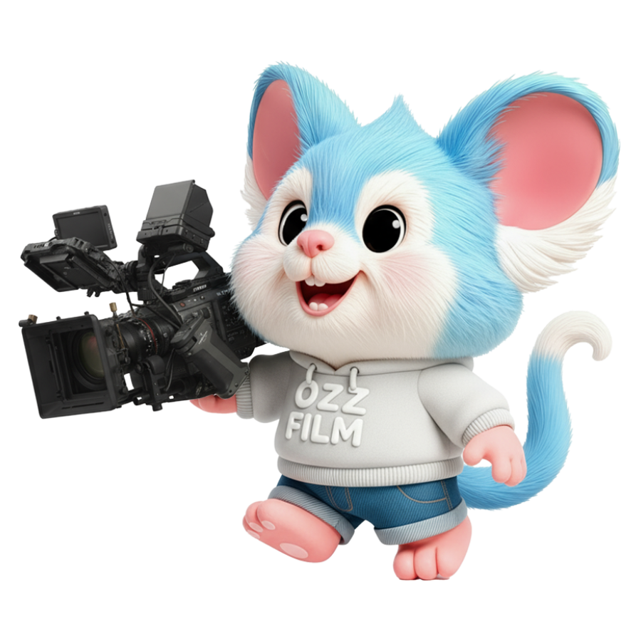 Ozz Possum, Melbourne's cartoon possum mascot, filming with a camera