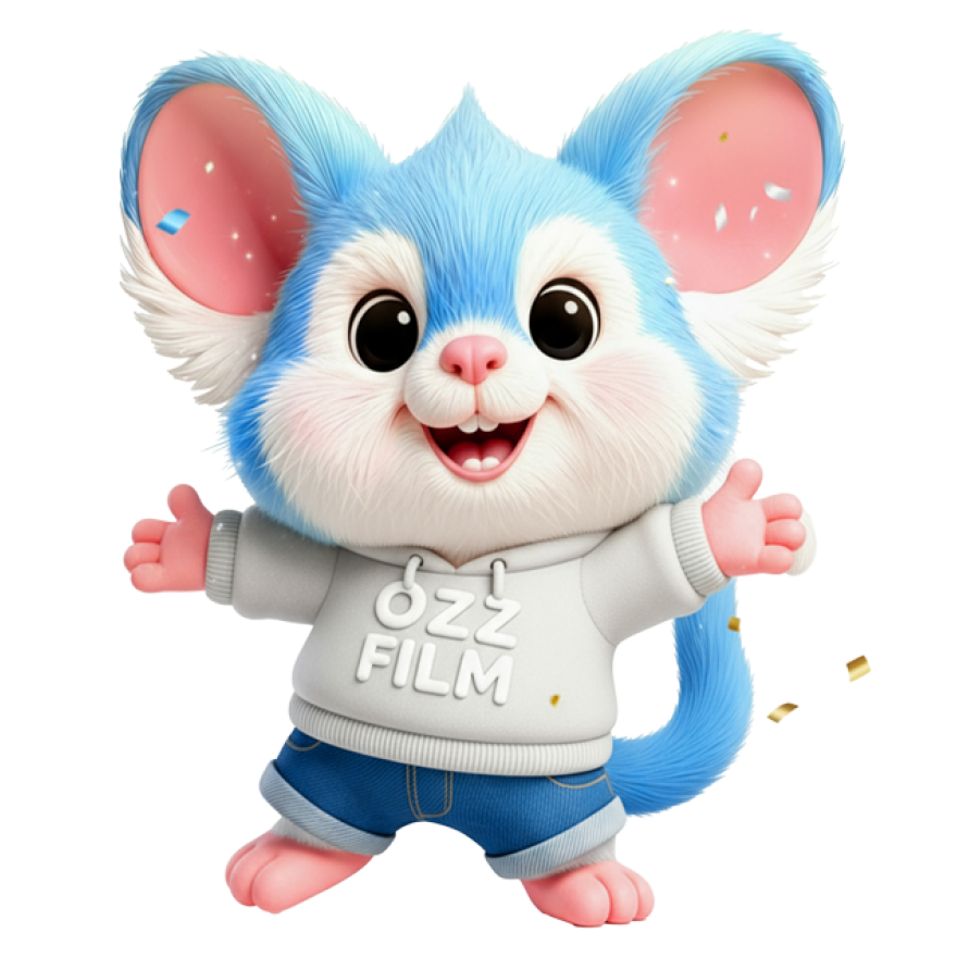 Ozz Possum, Melbourne's cartoon possum mascot, filming with a camera